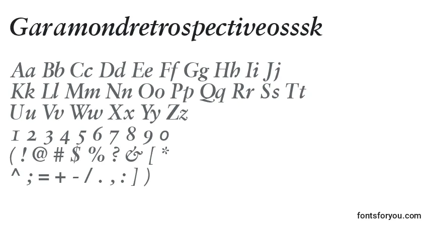 Schriftart Garamondretrospectiveosssk – Alphabet, Zahlen, spezielle Symbole