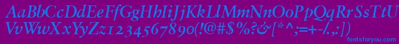 Garamondretrospectiveosssk Font – Blue Fonts on Purple Background