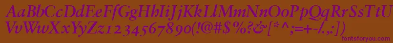 Garamondretrospectiveosssk Font – Purple Fonts on Brown Background