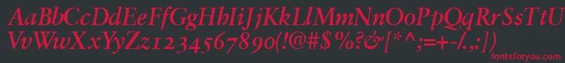 Garamondretrospectiveosssk Font – Red Fonts on Black Background