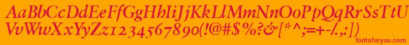 Garamondretrospectiveosssk Font – Red Fonts on Orange Background