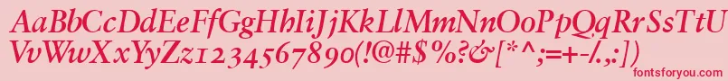 Garamondretrospectiveosssk Font – Red Fonts on Pink Background