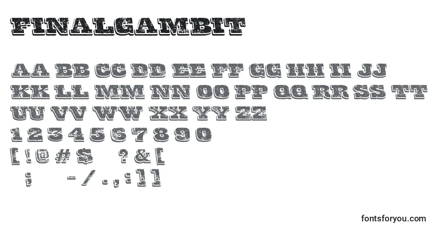 Schriftart FinalGambit – Alphabet, Zahlen, spezielle Symbole