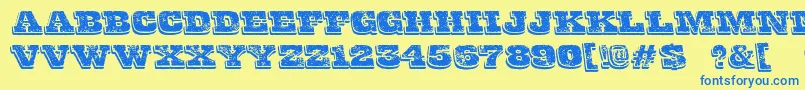 FinalGambit Font – Blue Fonts on Yellow Background