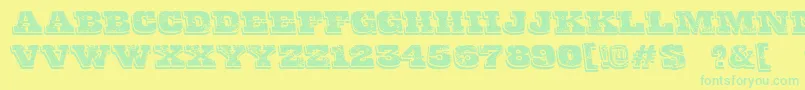 FinalGambit Font – Green Fonts on Yellow Background