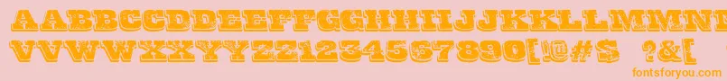 FinalGambit-Schriftart – Orangefarbene Schriften auf rosa Hintergrund