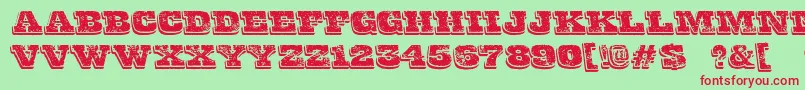 FinalGambit Font – Red Fonts on Green Background