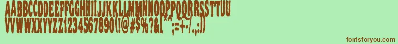 Vtc Nightofthestretcheddead Font – Brown Fonts on Green Background