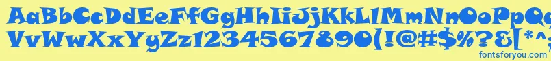 SnapItcTt Font – Blue Fonts on Yellow Background