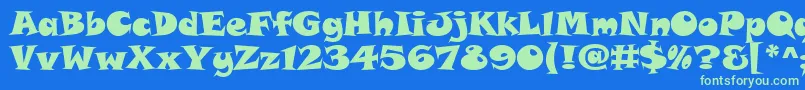 SnapItcTt Font – Green Fonts on Blue Background