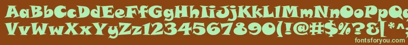 SnapItcTt Font – Green Fonts on Brown Background