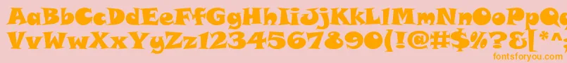 SnapItcTt-Schriftart – Orangefarbene Schriften auf rosa Hintergrund