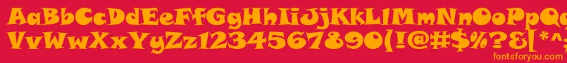 SnapItcTt Font – Orange Fonts on Red Background