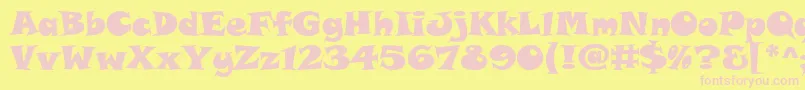 SnapItcTt Font – Pink Fonts on Yellow Background