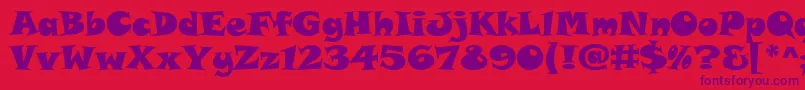 SnapItcTt Font – Purple Fonts on Red Background