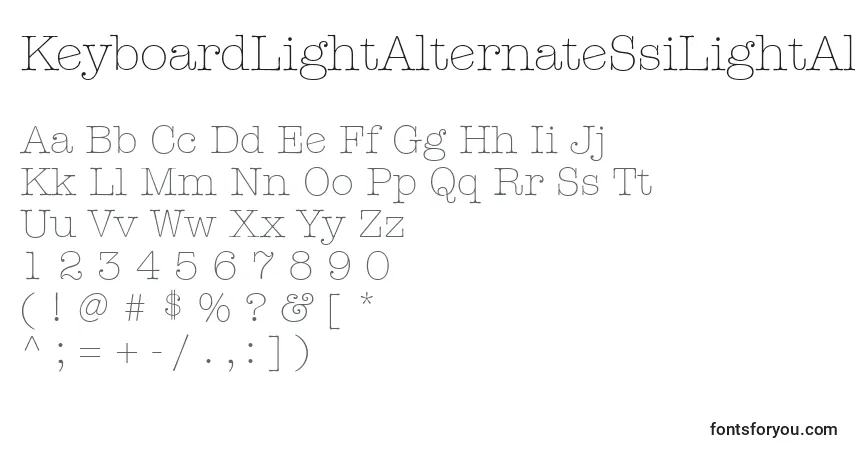 A fonte KeyboardLightAlternateSsiLightAlternate – alfabeto, números, caracteres especiais