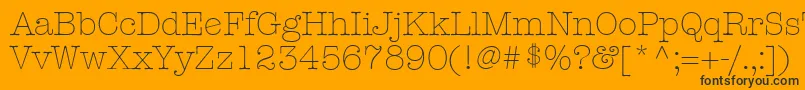 Шрифт KeyboardLightAlternateSsiLightAlternate – чёрные шрифты на оранжевом фоне