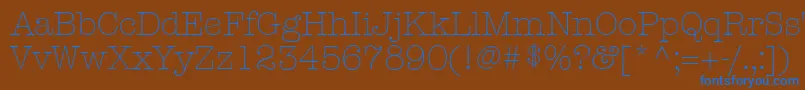 KeyboardLightAlternateSsiLightAlternate-Schriftart – Blaue Schriften auf braunem Hintergrund