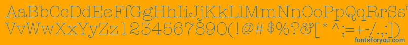Fonte KeyboardLightAlternateSsiLightAlternate – fontes azuis em um fundo laranja