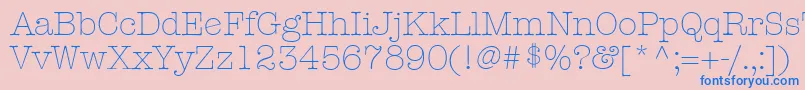 Fonte KeyboardLightAlternateSsiLightAlternate – fontes azuis em um fundo rosa