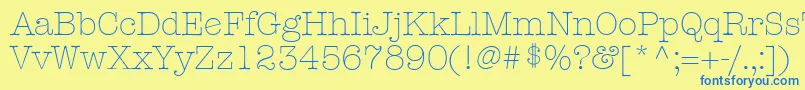フォントKeyboardLightAlternateSsiLightAlternate – 青い文字が黄色の背景にあります。