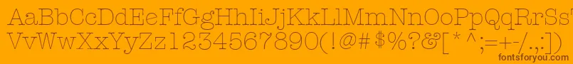 Шрифт KeyboardLightAlternateSsiLightAlternate – коричневые шрифты на оранжевом фоне