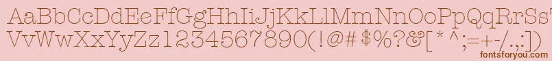 KeyboardLightAlternateSsiLightAlternate-fontti – ruskeat fontit vaaleanpunaisella taustalla