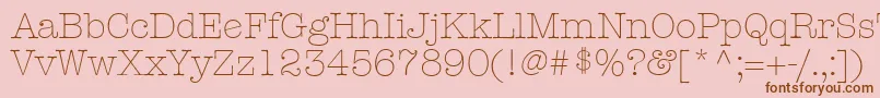 KeyboardLightAlternateSsiLightAlternate-Schriftart – Braune Schriften auf rosa Hintergrund