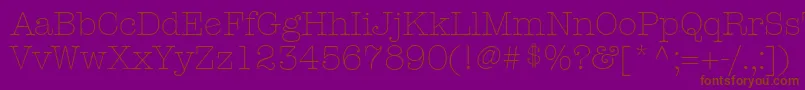 KeyboardLightAlternateSsiLightAlternate-fontti – ruskeat fontit violetilla taustalla