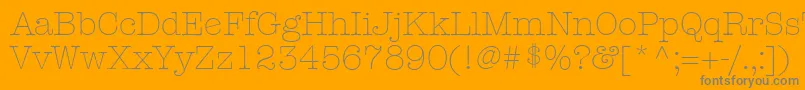 Czcionka KeyboardLightAlternateSsiLightAlternate – szare czcionki na pomarańczowym tle