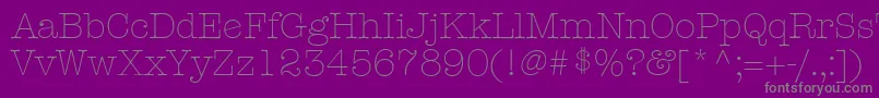 フォントKeyboardLightAlternateSsiLightAlternate – 紫の背景に灰色の文字