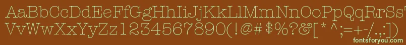 Шрифт KeyboardLightAlternateSsiLightAlternate – зелёные шрифты на коричневом фоне