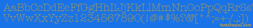 KeyboardLightAlternateSsiLightAlternate-Schriftart – Orangefarbene Schriften auf blauem Hintergrund