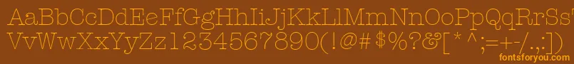 KeyboardLightAlternateSsiLightAlternate-Schriftart – Orangefarbene Schriften auf braunem Hintergrund