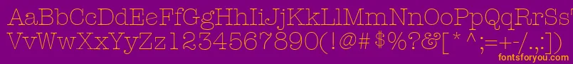 Fonte KeyboardLightAlternateSsiLightAlternate – fontes laranjas em um fundo violeta
