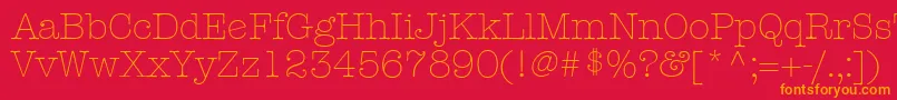 KeyboardLightAlternateSsiLightAlternate-Schriftart – Orangefarbene Schriften auf rotem Hintergrund