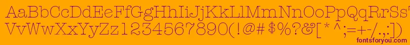 Czcionka KeyboardLightAlternateSsiLightAlternate – fioletowe czcionki na pomarańczowym tle