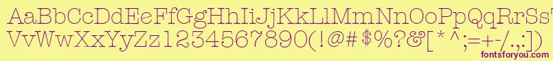 KeyboardLightAlternateSsiLightAlternate-Schriftart – Violette Schriften auf gelbem Hintergrund