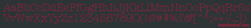 Шрифт KeyboardLightAlternateSsiLightAlternate – красные шрифты на чёрном фоне
