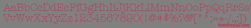 Czcionka KeyboardLightAlternateSsiLightAlternate – czerwone czcionki na szarym tle