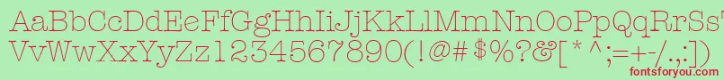 Шрифт KeyboardLightAlternateSsiLightAlternate – красные шрифты на зелёном фоне