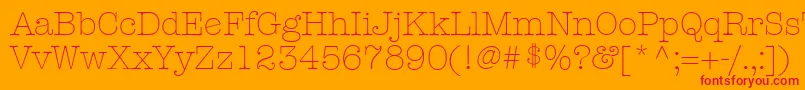 KeyboardLightAlternateSsiLightAlternate-Schriftart – Rote Schriften auf orangefarbenem Hintergrund