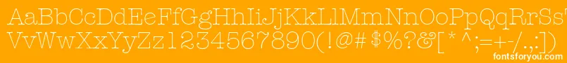 KeyboardLightAlternateSsiLightAlternate-fontti – valkoiset fontit oranssilla taustalla