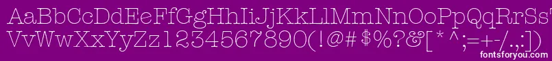 KeyboardLightAlternateSsiLightAlternate-fontti – valkoiset fontit violetilla taustalla