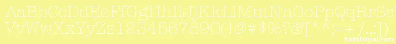 KeyboardLightAlternateSsiLightAlternate-Schriftart – Weiße Schriften auf gelbem Hintergrund