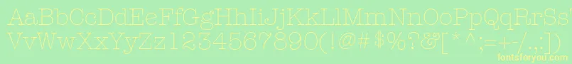 KeyboardLightAlternateSsiLightAlternate Font – Yellow Fonts on Green Background