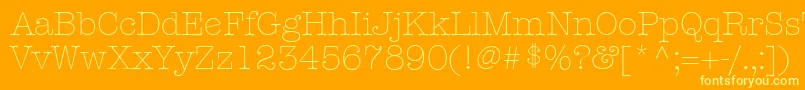 Czcionka KeyboardLightAlternateSsiLightAlternate – żółte czcionki na pomarańczowym tle