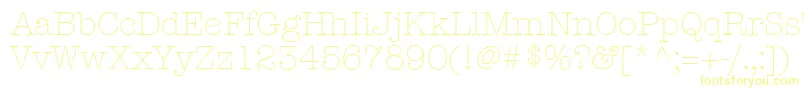 KeyboardLightAlternateSsiLightAlternate-fontti – keltaiset fontit valkoisella taustalla