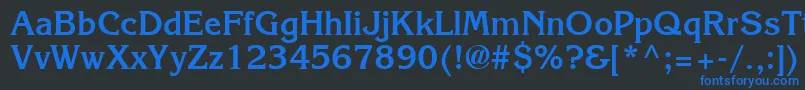 Agkb-fontti – siniset fontit mustalla taustalla