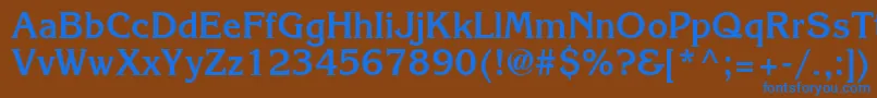 フォントAgkb – 茶色の背景に青い文字